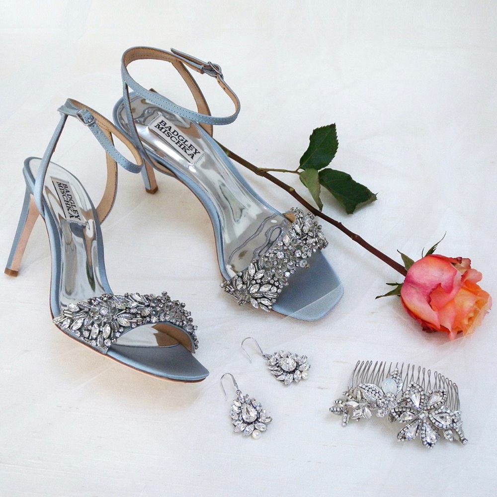 Badgley Mischka Rider Wedding Sandals, Whisper Blue